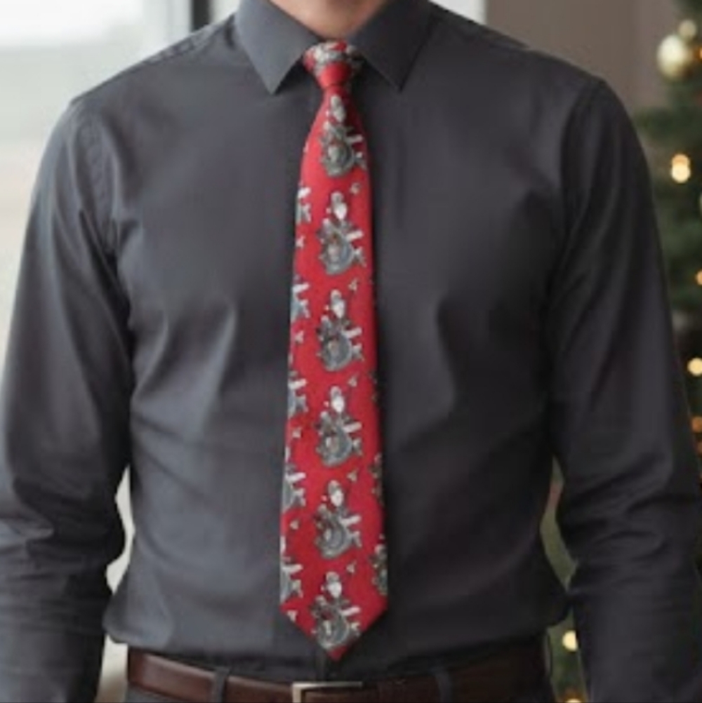 Festive Santa Claus Red Tie